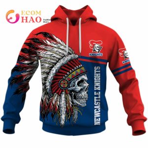 Personalized NRL Newcastle Knights Native Skull 3D Hoodie