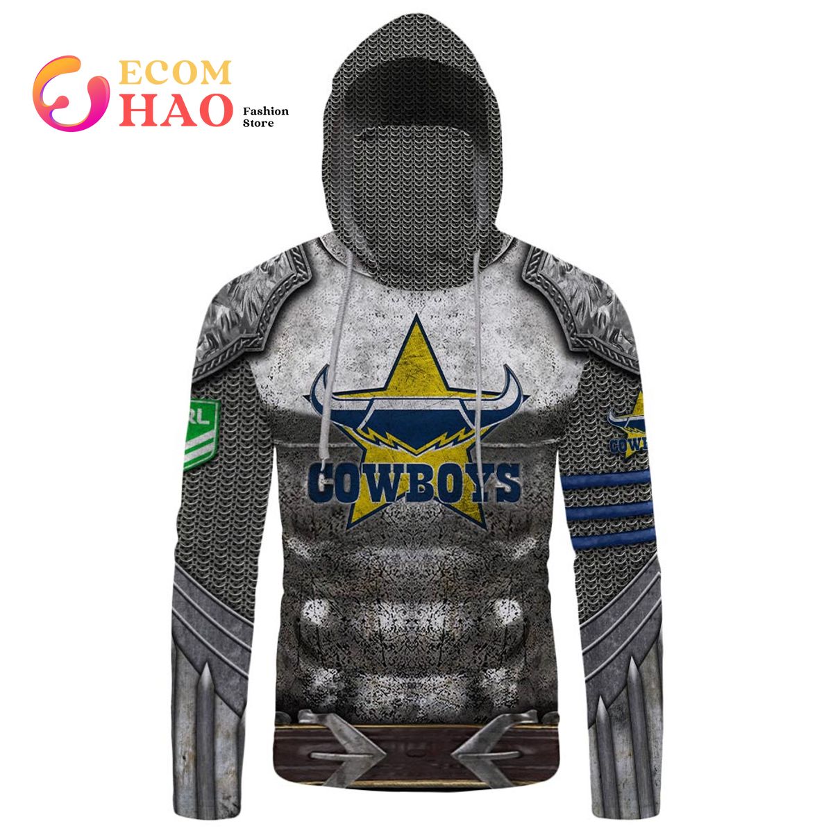 Personalized NRL North Queensland Cowboys Armor 3D Hoodie