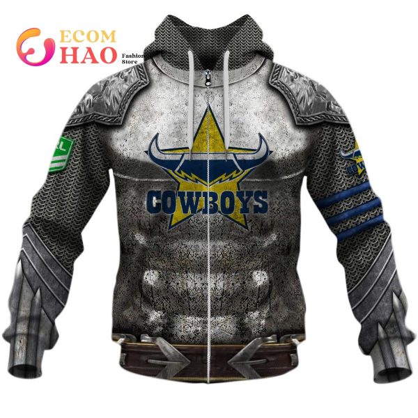Personalized NRL North Queensland Cowboys Armor 3D Hoodie
