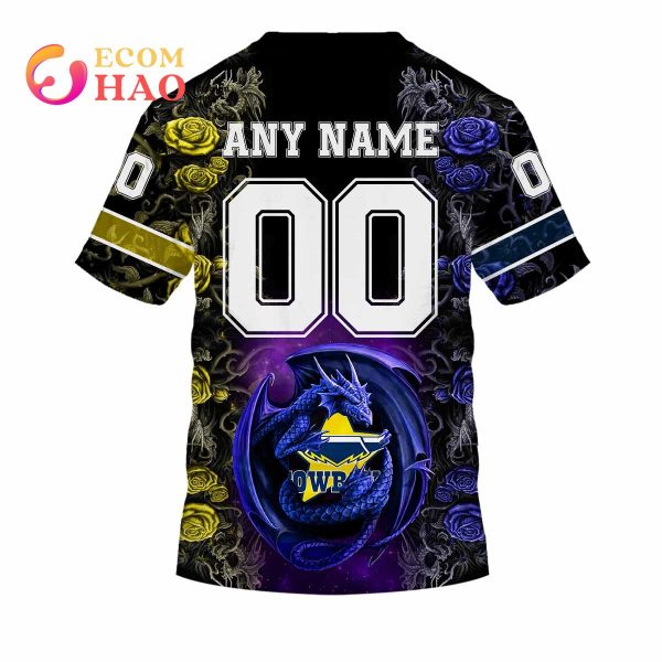 Personalized NRL North Queensland Cowboys Rose Dragon 3D Hoodie