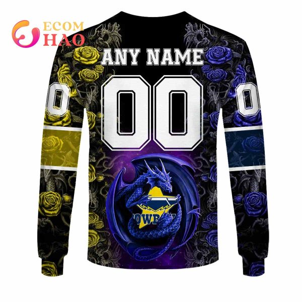Personalized NRL North Queensland Cowboys Rose Dragon 3D Hoodie