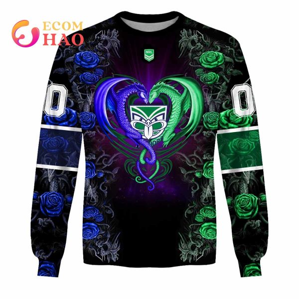 Personalized NRL NZ Warriors Rose Dragon 3D Hoodie