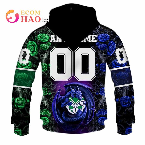 Personalized NRL NZ Warriors Rose Dragon 3D Hoodie
