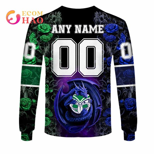 Personalized NRL NZ Warriors Rose Dragon 3D Hoodie