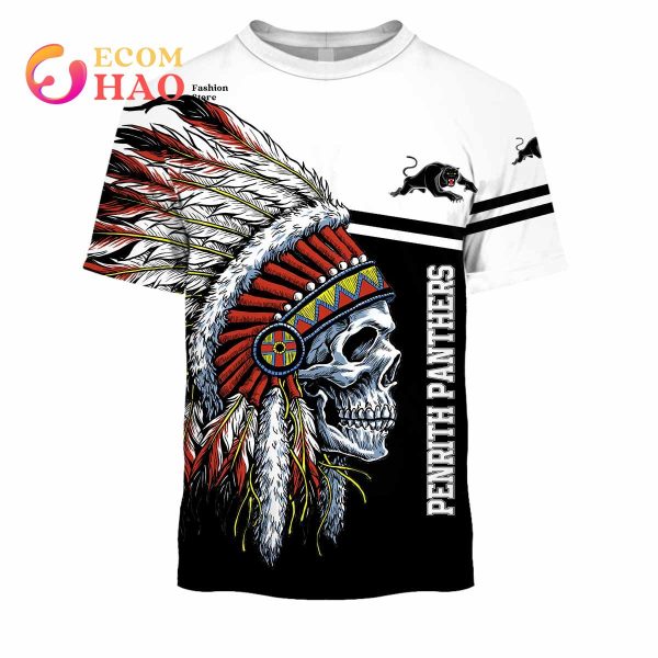 Personalized NRL Penrith Panthers Native Skull 3D Hoodie