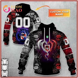 Personalized NRL ST George Illawarra Dragons Rose Dragon 3D Hoodie
