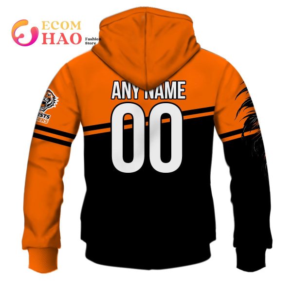 Personalized NRL Wests Tigers Native Skull 3D Hoodie