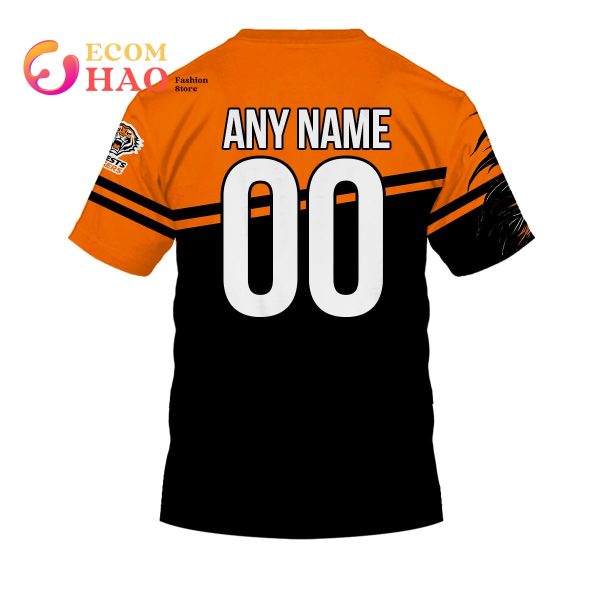 Personalized NRL Wests Tigers Native Skull 3D Hoodie