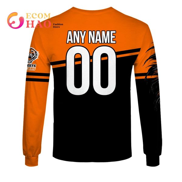 Personalized NRL Wests Tigers Native Skull 3D Hoodie