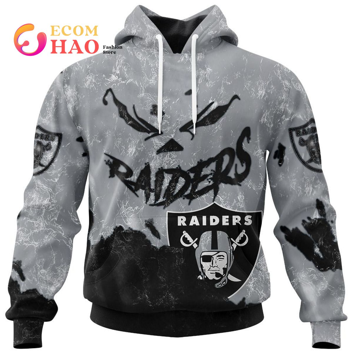 Oakland Raiders NFL Team Realtree Camo Hunting Hoodie 3D All Over