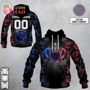 Best Personalized CFL Montreal Alouettes Rose Dragon 3D Hoodie