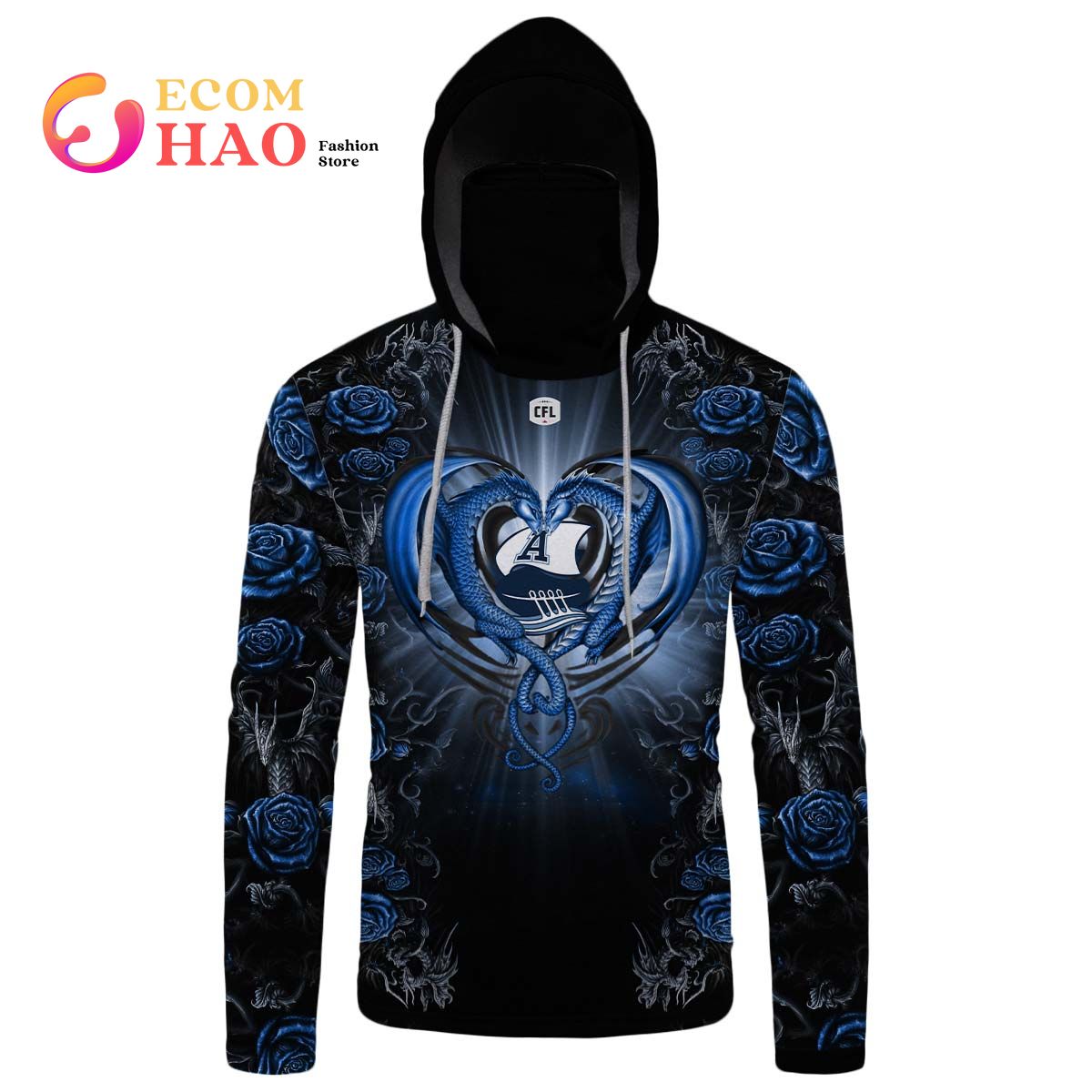 Best Personalized CFL Toronto Argonauts Rose Dragon 3D Hoodie