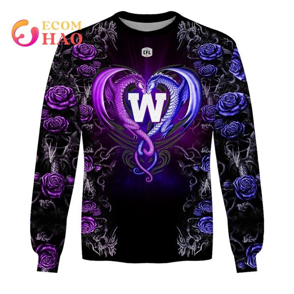 Best Personalized CFL Winnipeg Blue Bombers Rose Dragon 3D Hoodie