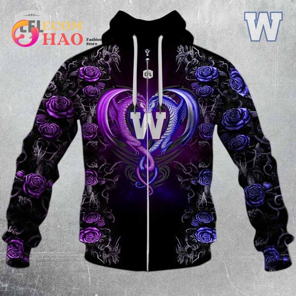 Best Personalized CFL Winnipeg Blue Bombers Rose Dragon 3D Hoodie