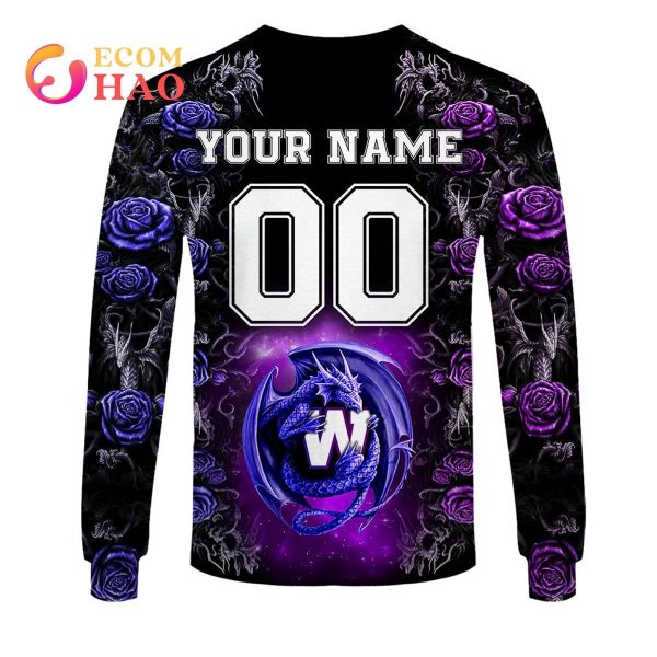 Best Personalized CFL Winnipeg Blue Bombers Rose Dragon 3D Hoodie