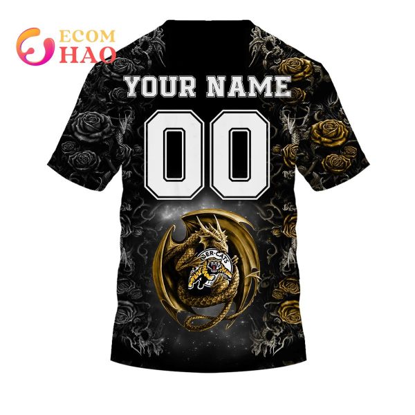 New Personalized CFL Hamilton Tiger Cats Rose Dragon 3D Hoodie