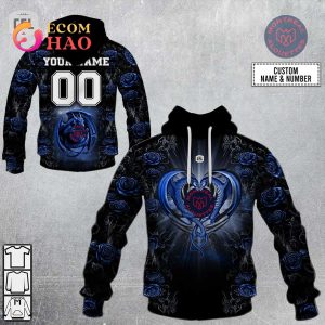 New Personalized CFL Montreal Alouettes Rose Dragon 3D Hoodie