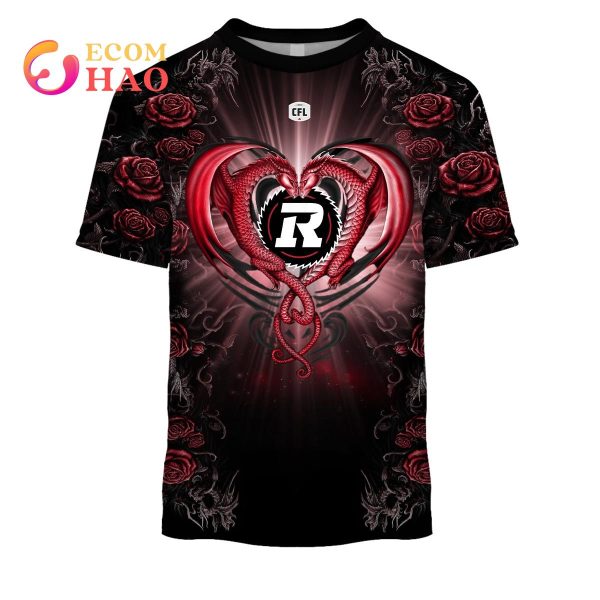 New Personalized CFL Ottawa Redblacks Rose Dragon 3D Hoodie