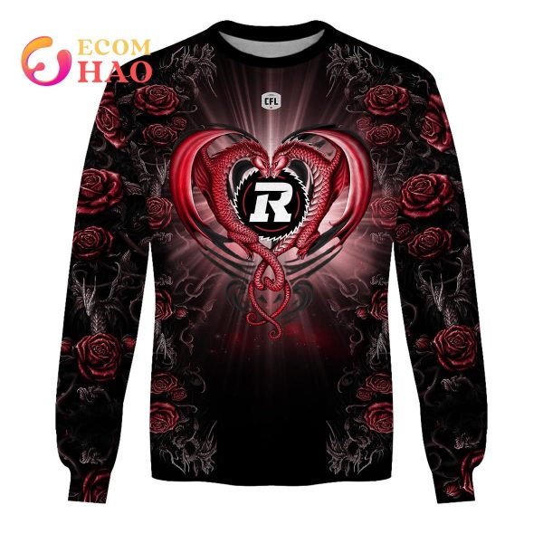 New Personalized CFL Ottawa Redblacks Rose Dragon 3D Hoodie