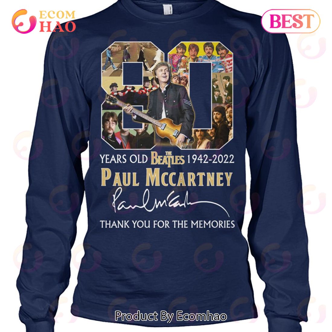 80 Years Old The Beatles 1942 – 2022 Paul Mccartney Thank You For The Memories T-Shirt Luxury Items