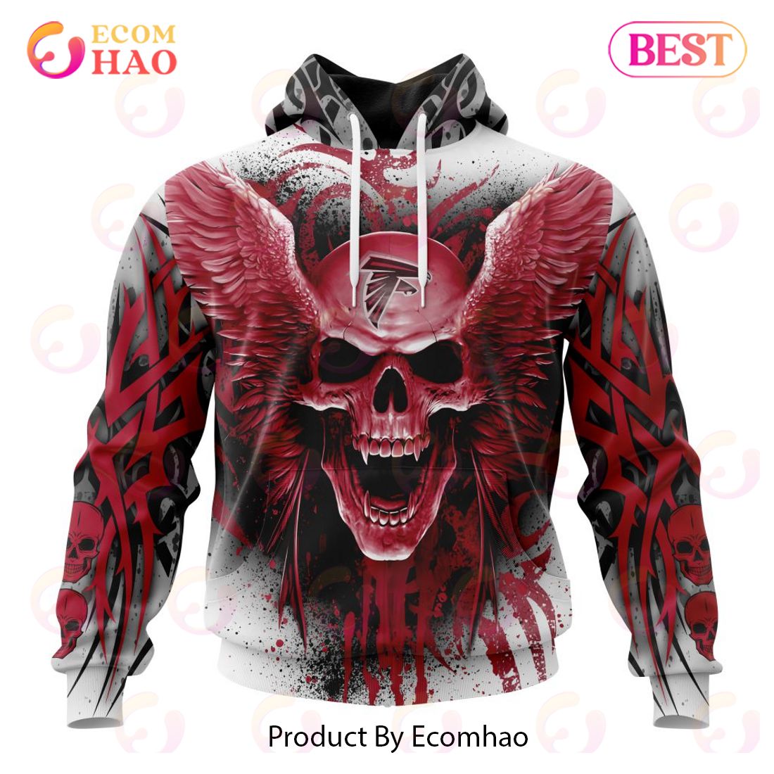 NFL Atlanta Falcons Special Kits With Skull Art 3D Hoodie