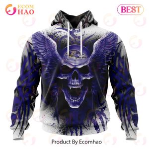 NFL Baltimore Ravens Special Kits With Skull Art 3D Hoodie
