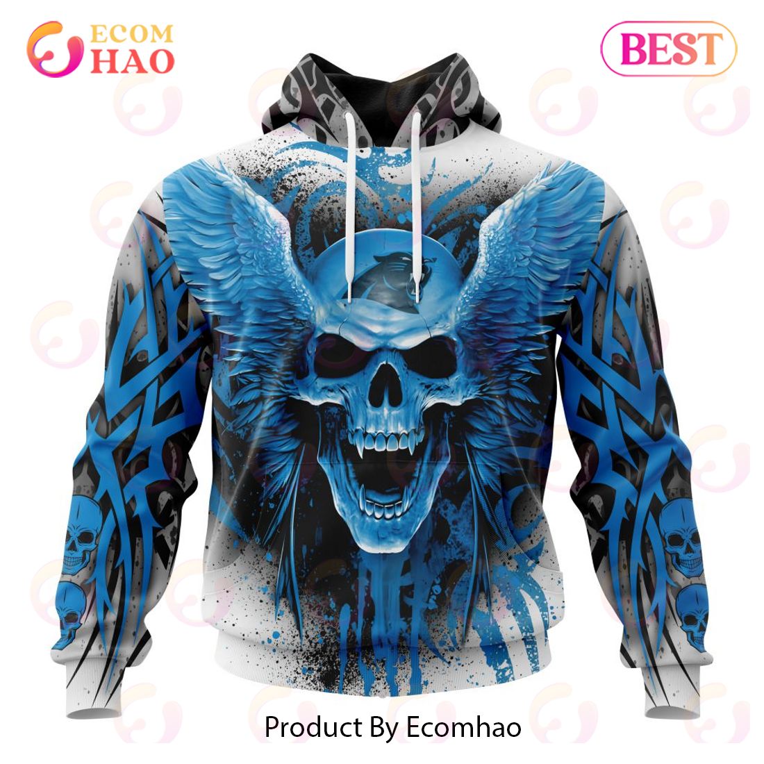 NFL Carolina Panthers Special Kits With Skull Art 3D Hoodie