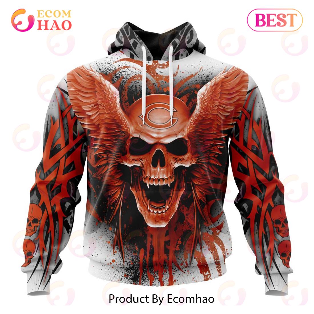 NFL Chicago Bears Special Kits With Skull Art 3D Hoodie