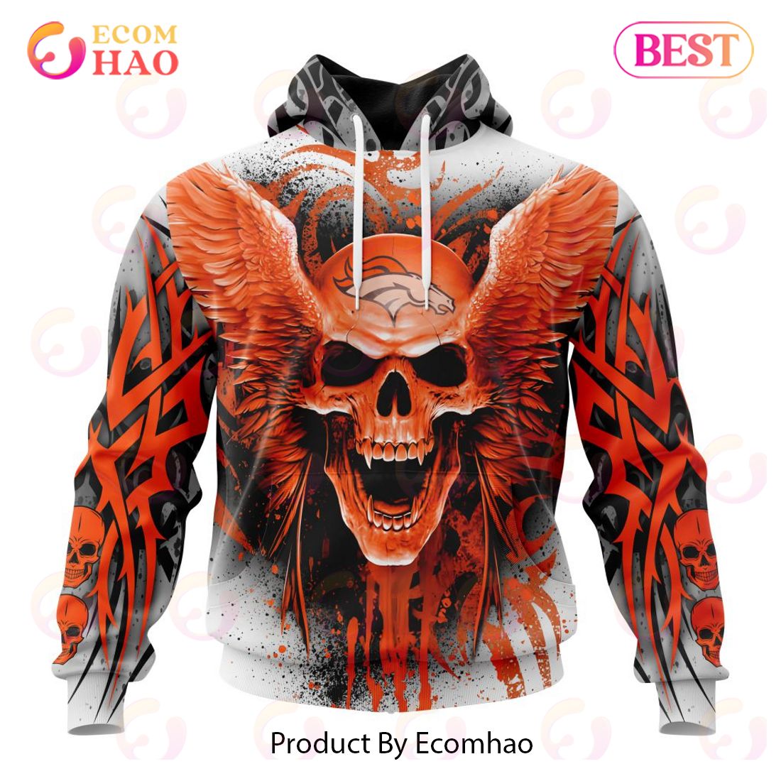 NFL Denver Broncos Special Kits With Skull Art 3D Hoodie