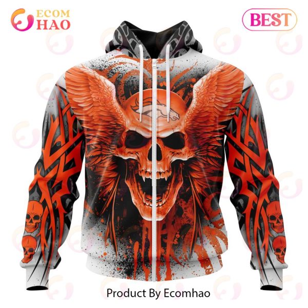NFL Denver Broncos Special Kits With Skull Art 3D Hoodie