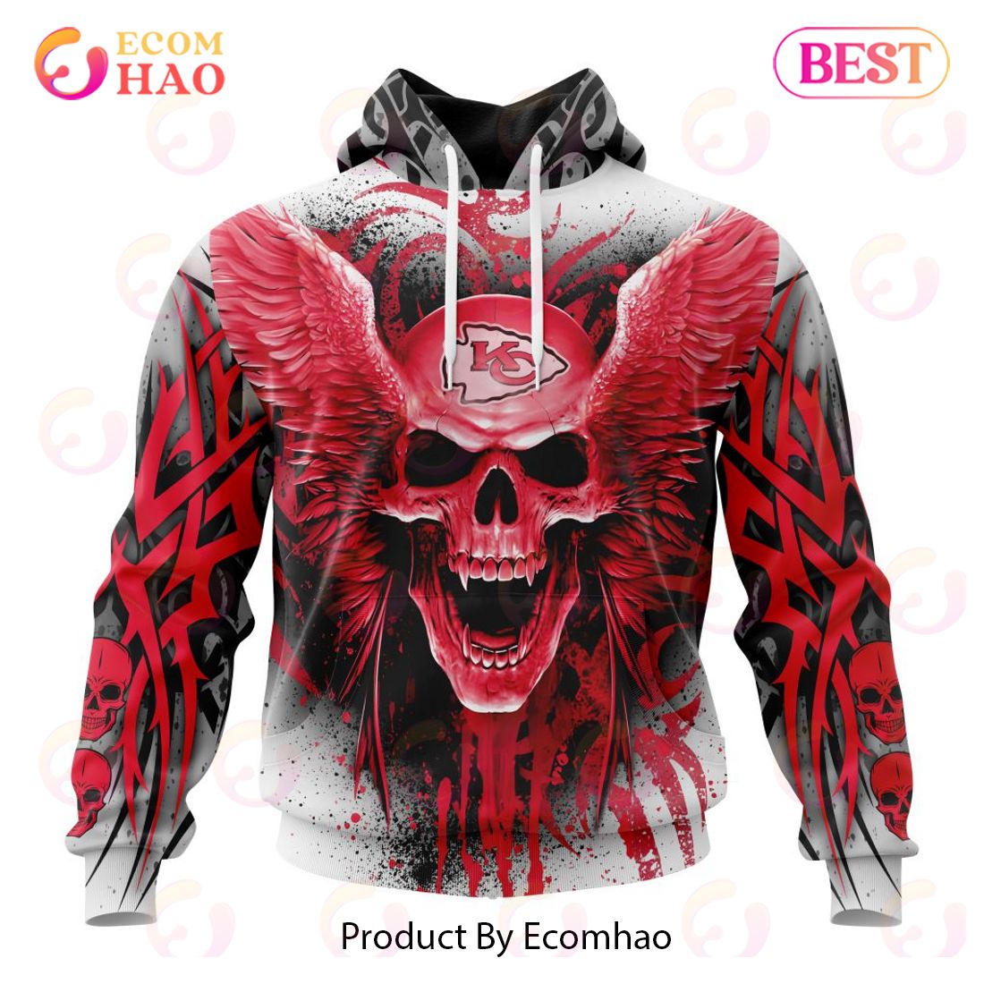 NFL Kansas City Chiefs Special Kits With Skull Art 3D Hoodie