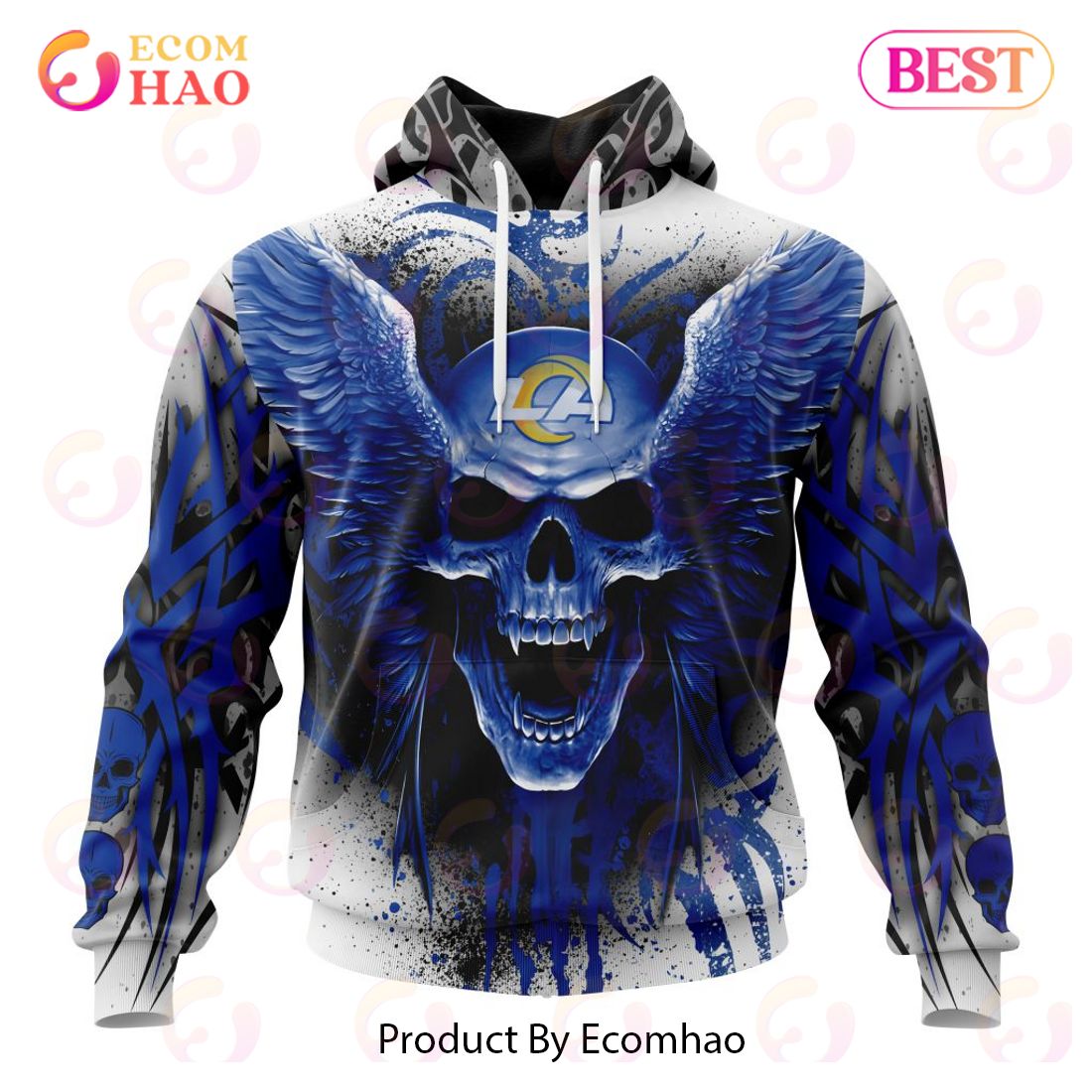 NFL Los Angeles Rams Special Kits With Skull Art 3D Hoodie