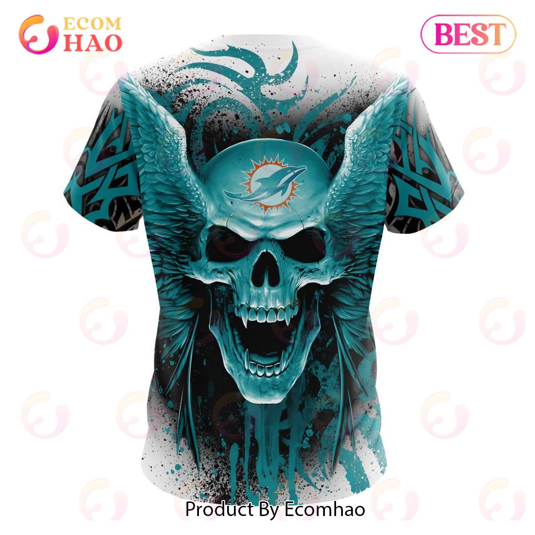 Personalized Miami Dolphins Vampire Skull Baseball Jersey Shirt