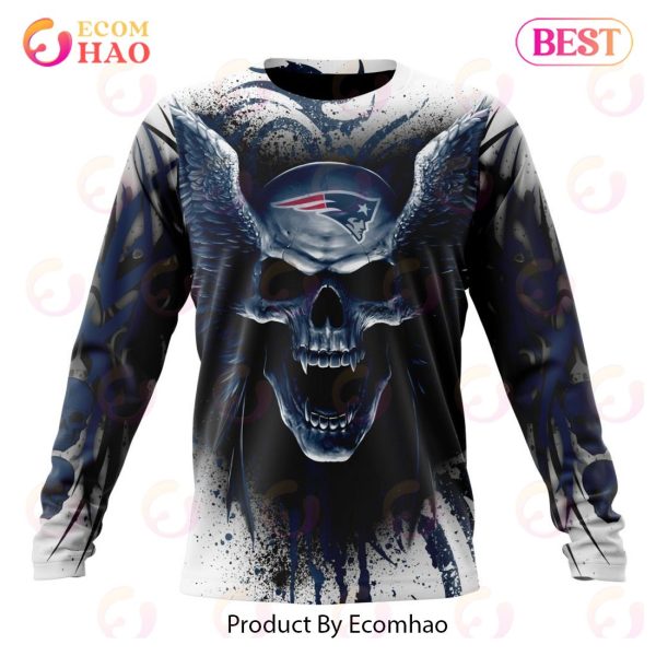 NFL New England Patriots Special Kits With Skull Art 3D Hoodie