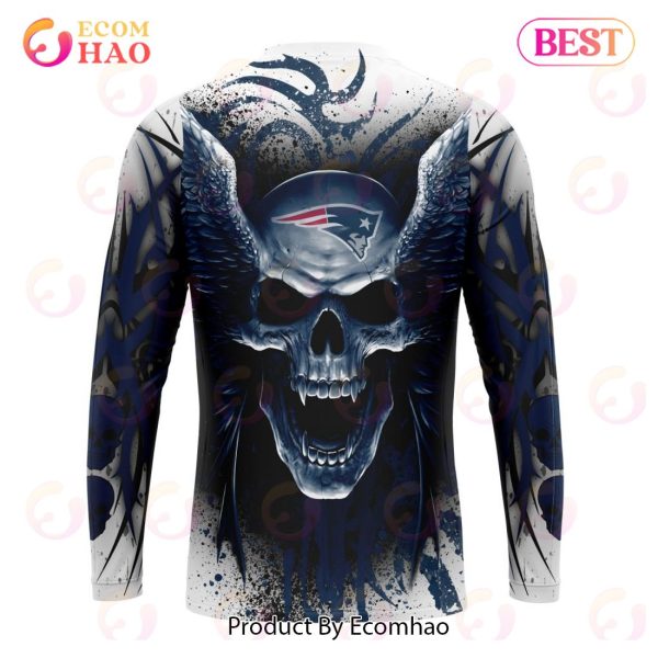 NFL New England Patriots Special Kits With Skull Art 3D Hoodie