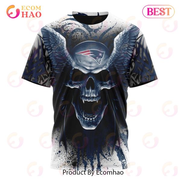 NFL New England Patriots Special Kits With Skull Art 3D Hoodie