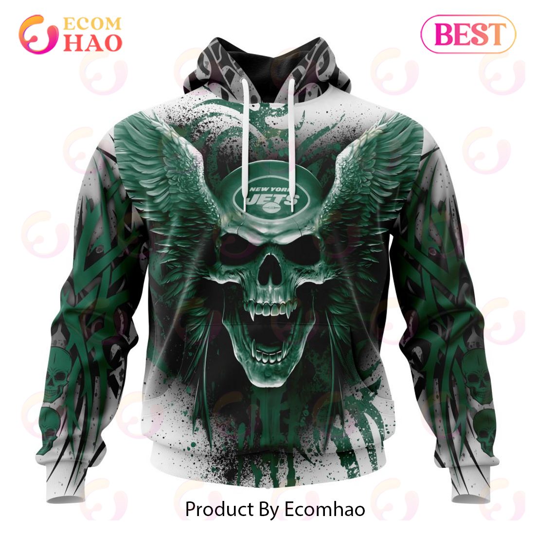 NFL New York Jets Special Kits With Skull Art 3D Hoodie