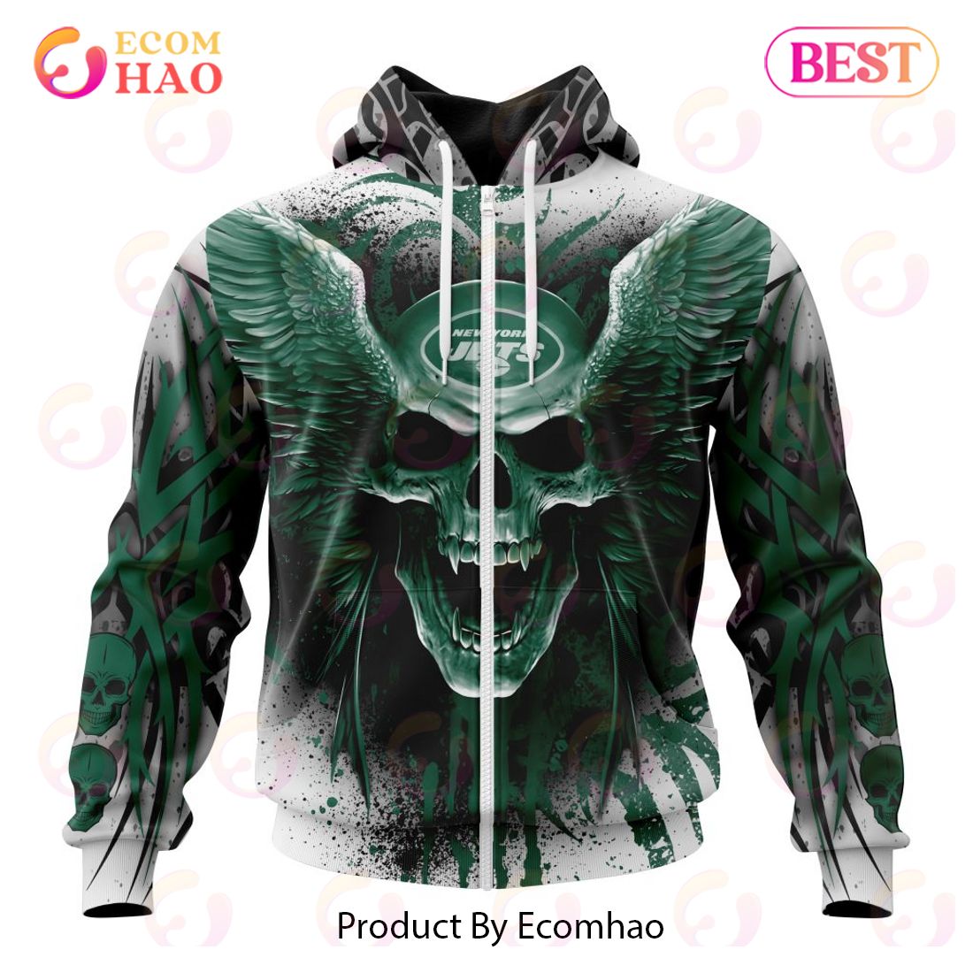 NFL New York Jets Special Kits With Skull Art 3D Hoodie