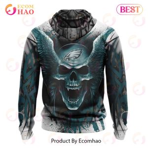 American Flag And Skull Philadelphia Eagles NFL Leather Jacket -  Freedomdesign