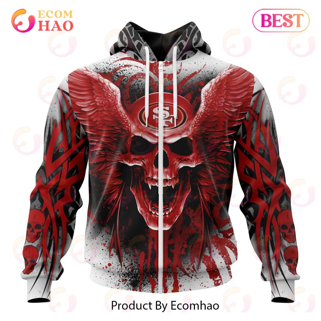 NFL San Francisco 49ers Special Kits With Skull Art 3D Hoodie