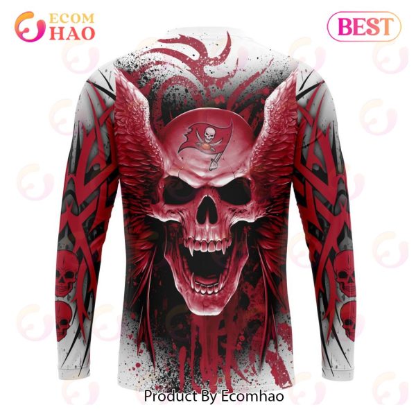 Tampa Bay Buccaneers NFL Skull Funny Orange 3D Hoodie Zip Hoodie For Men  And Women Sport Gift - Banantees