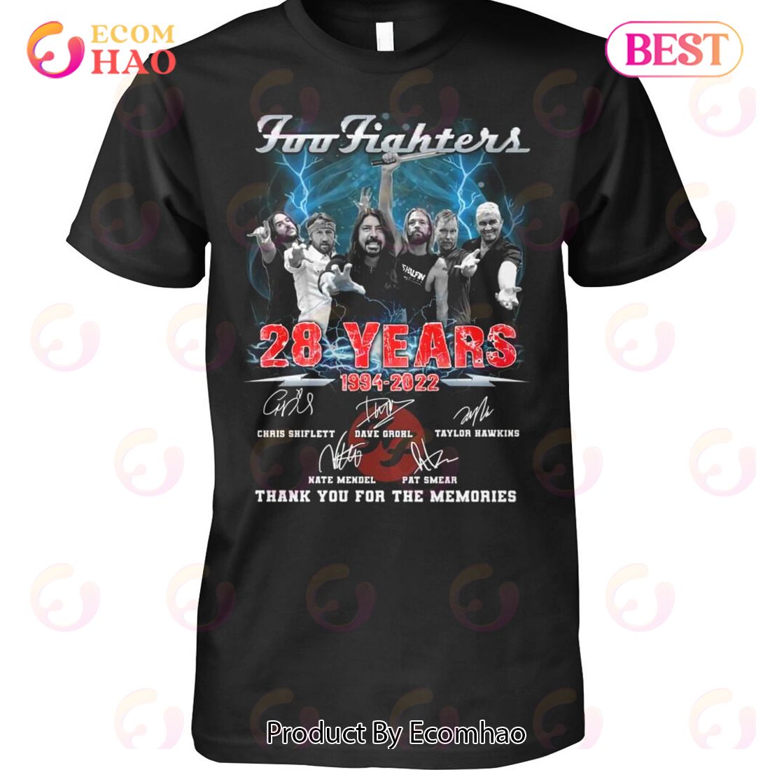 Foo Fighters 28 Years 1994 – 2022 Thank You For The Memories T-Shirt