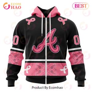 MLB Atlanta Braves Specialized Design In Classic Style With Paisley! IN OCTOBER WE WEAR PINK BREAST CANCER 3D Hoodie