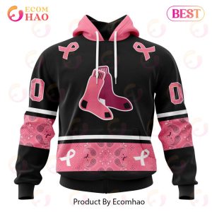 MLB Boston Red Sox Specialized Design In Classic Style With Paisley! IN OCTOBER WE WEAR PINK BREAST CANCER 3D Hoodie