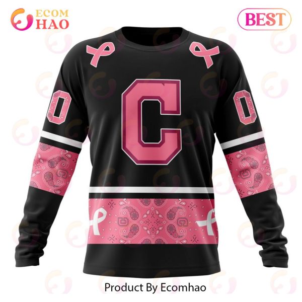 MLB Cleveland Guardians Specialized Design In Classic Style With Paisley! IN OCTOBER WE WEAR PINK BREAST CANCER 3D Hoodie