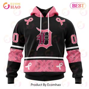 MLB Detroit Tigers Specialized Design In Classic Style With Paisley! IN OCTOBER WE WEAR PINK BREAST CANCER 3D Hoodie