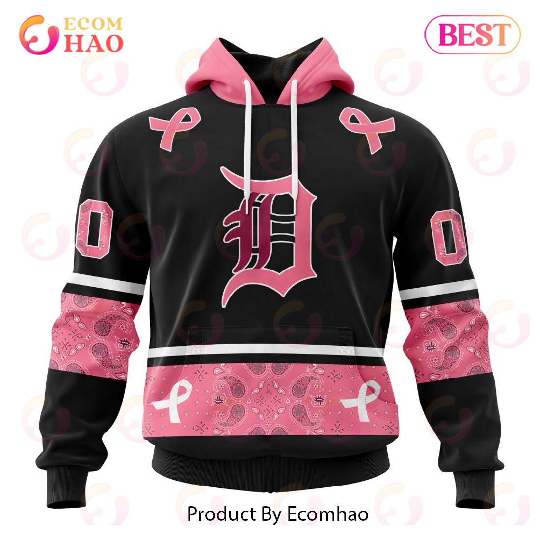 MLB Miami Marlins Specialized Design In Classic Style With Paisley! IN OCTOBER WE WEAR PINK BREAST CANCER 3D Hoodie