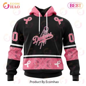 MLB Los Angeles Dodgers Specialized Design In Classic Style With Paisley! IN OCTOBER WE WEAR PINK BREAST CANCER 3D Hoodie
