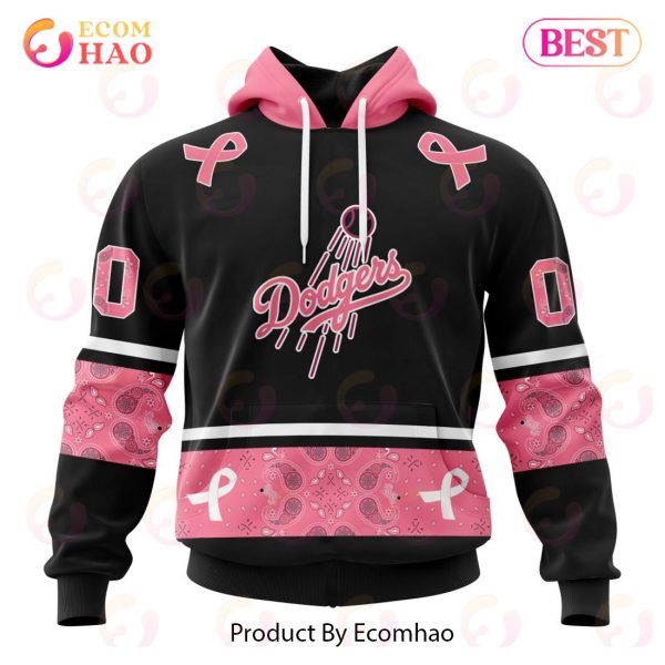 MLB Los Angeles Dodgers Specialized Design In Classic Style With Paisley! IN OCTOBER WE WEAR PINK BREAST CANCER 3D Hoodie