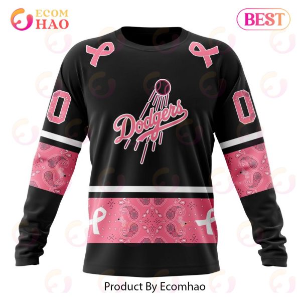 MLB Los Angeles Dodgers Specialized Design In Classic Style With Paisley! IN OCTOBER WE WEAR PINK BREAST CANCER 3D Hoodie